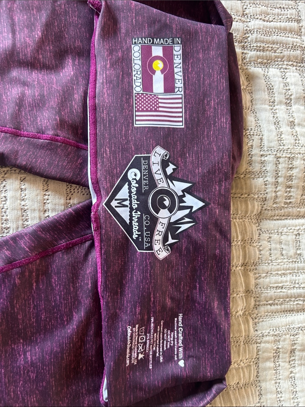 Women's Forest-Print Leggings - Gray & Burgundy - Picture 4 of 4